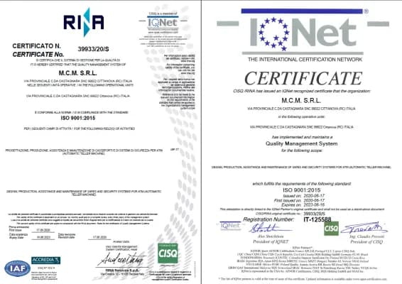 Certificazione ISO 9001!